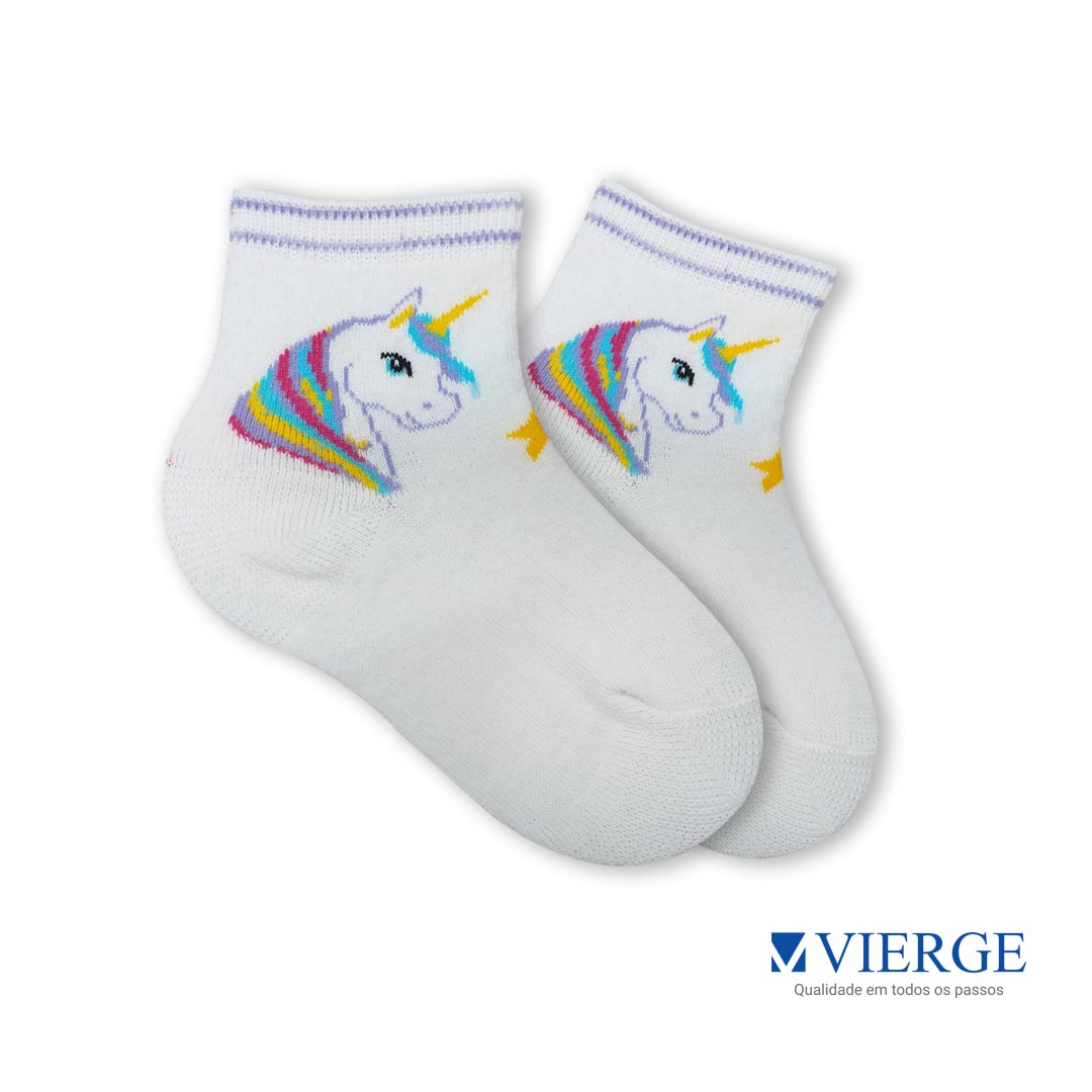4109 - Kit 3 pares meia algodão infantil Vierge